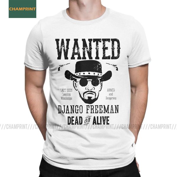 

django unchained wanted men t shirt tarantino quentin western movie leonardo cowboy dentist tees short sleeve t-shirts cotton