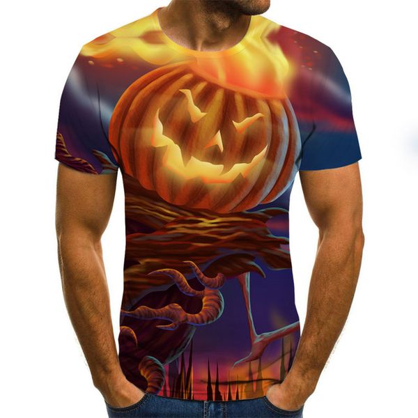 

new ghost pumpkin lantern halloween men summer 3d 3d print shirts oversized comics plus size men clothing