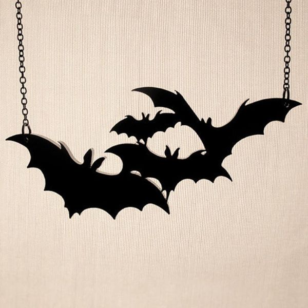 

pendant necklaces halloween ornaments fashion bats jewelry women, Silver