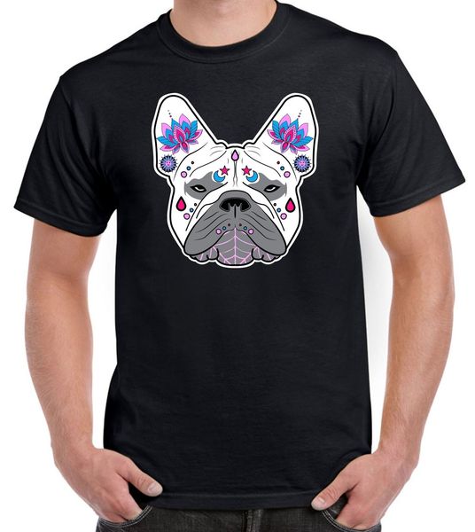 

2019 fashion summer french bulldog sugar skull men's t-shirt tee shirt