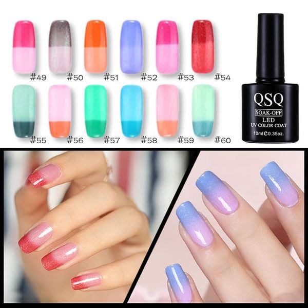 

nail gel fashion 10ml temperature polish thermal color change long lasting varnish soak off uv art, Red;pink