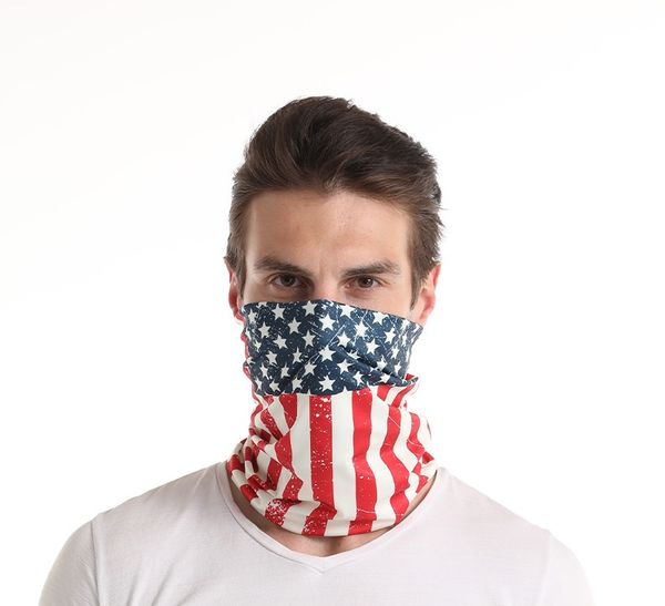 

fashion new american flag turban bib face mask men women mask magic turban face shield reusable face mask anti-dust washable
