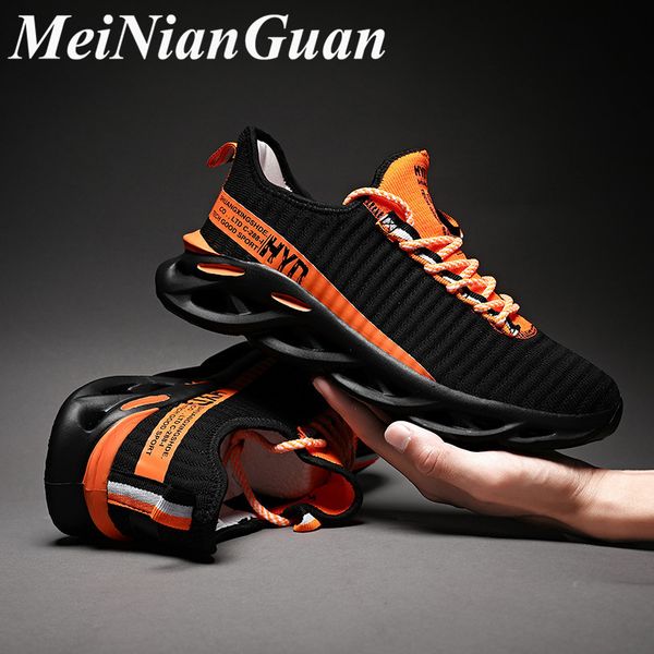 

spring autumn men sport shoes weaving men's sneakers big size running shoes man summer shoe male lace up tennis shoe a6