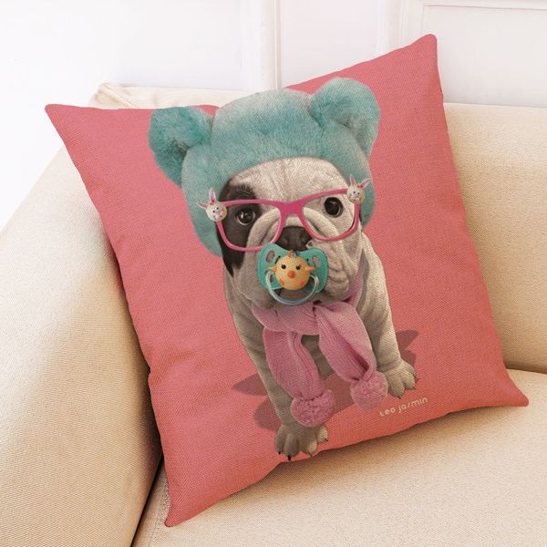 

new arrivel bulldog cushion cover home office sofa square pillow case decorative cushion covers pillowcases without insert(45*45