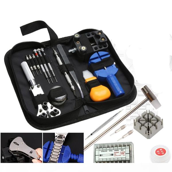 

380pcs watch repair tool kit watchmaker back case opener remover spring pin bars