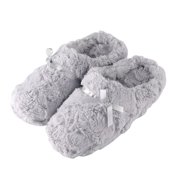 

женская обувь главная хлопок cozy fur тапочки non-slip зимний теплый плюшевый флис крытый бабочка узел тапочки мулов обувь femal, Black