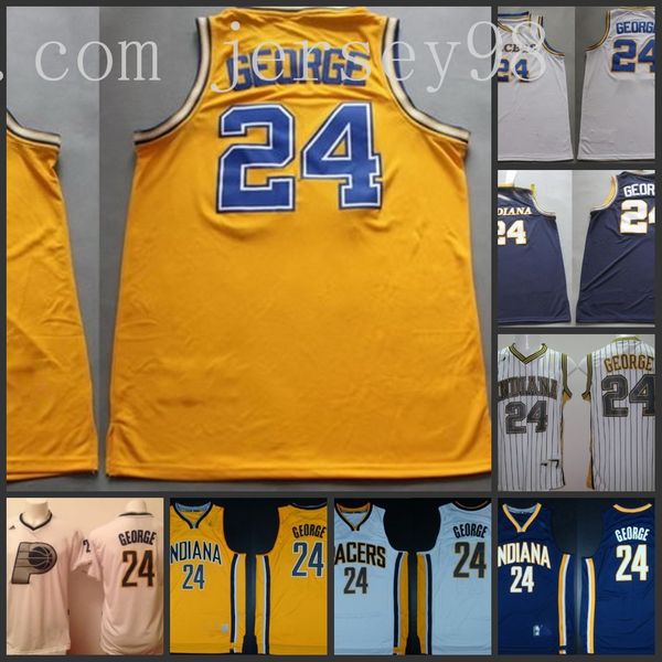 

индиана pacers navy # 24 пол джордж белый желтый nba 2019-20 красный джерси, Black