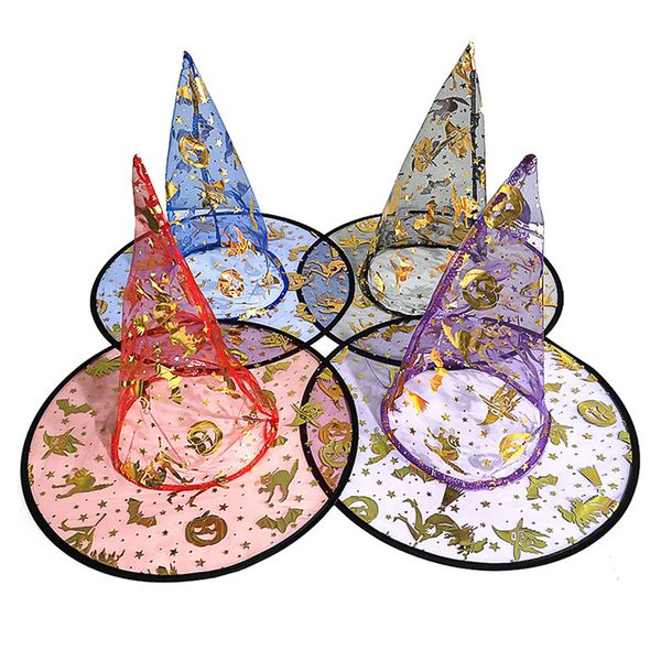 

2pcs kids children witch hat masquerade ribbon wizard hat cosplay halloween costume party birthday fancy dress accessories