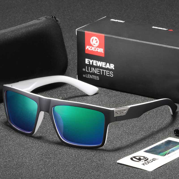 

kdeam new arrival 2020 fashion square casual sunglasses men polarized sports glasses outdoor travel sun glasses for men uv400 d3, White;black