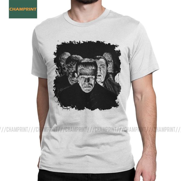 

классические монстры поп франкенштейн футболки для мужчин монстр карлофф дракула ужасы хлопок тис с коротким рукавом рубашки классические to