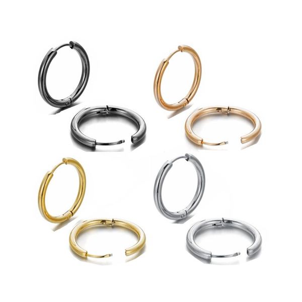 

2pcs 316l stainless steel huggie hoop earrings hypoallergenic earring stud cartilage lobes hinged sleeper, Golden;silver