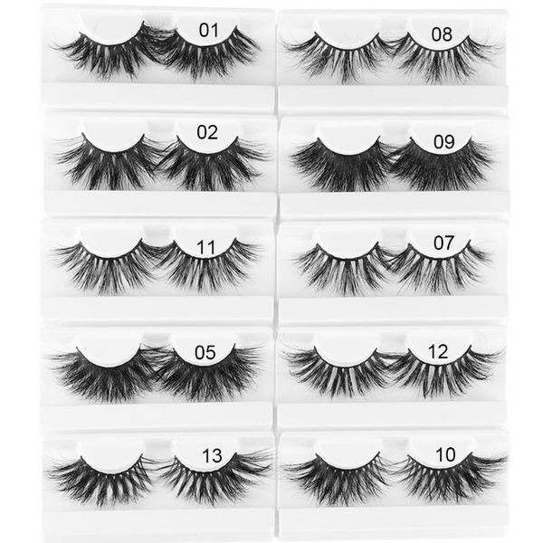 

1pair 25mm 3d soft mink hair false eyelashes dramatic thick long wispy lashes multi-layers fluttery eye makeup extension tools