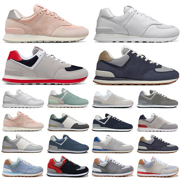 

new 574 mens sneakers running shoes womens fashion sports pink classic grey navy bule black jogging breathable vintage outdoor size 36-44