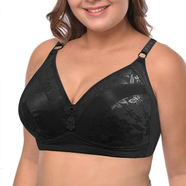

plus size bras for women support push up bra 3/4 cup lingerie wireless brassiere underwear fashion bralette a b c d cup, Red;black
