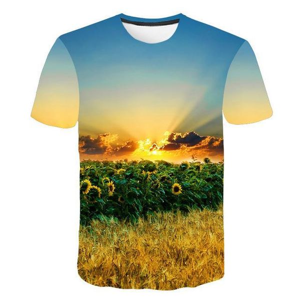 

picturesque male landscape scenery /women snow mountain t -shirt 3d print shirts funny plus size hippie men clothing