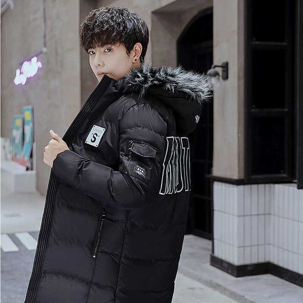 

new fashion winter jacket men 2020 new parka coat men hood male jacket cold casual parks warm thickening coat, Black