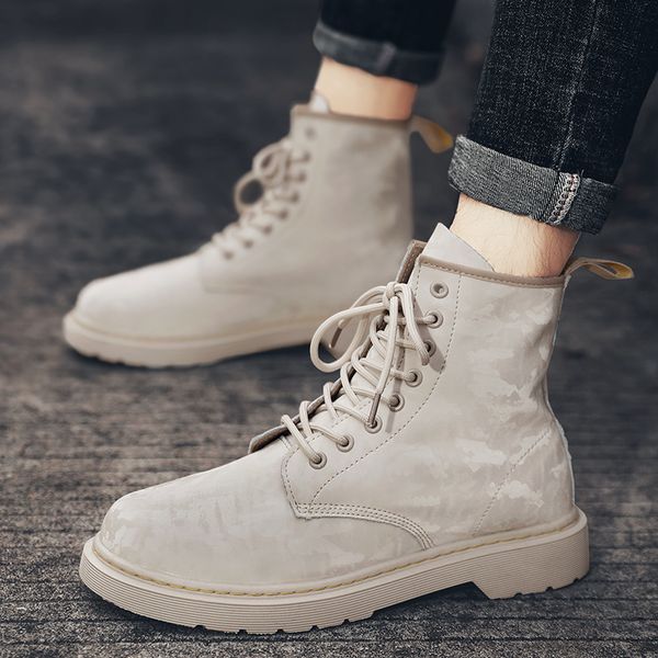 

dress shoes men's ankle boot lacing breathable working boots winter insulation suede, Black