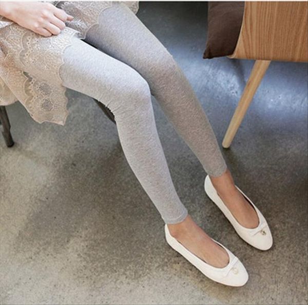 

2020 new high waist cotton solid fitness gray and black leggings for women spring autumn design l 52
