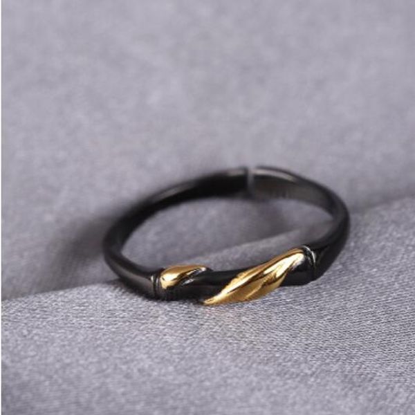 

ювелирные изделия стерлингового серебра s925 кольца пара золотой цвет полосы кольца простой классический для любителей горячего способа своб, Silver