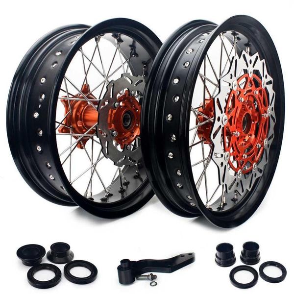 

bikingboy 3.5/4.25/4.5/5.0 17" front rear wheels rims hubs spacers discs for 125 200 250 300 400 450 525 exc exc-r exc-f