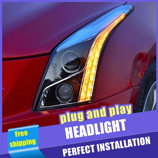 

2pcs автомобиль стиль светодиодные фары для atsl 2013-2020 для ats фара led drl объектив double beam h7 hid xenon би линзы ксенона