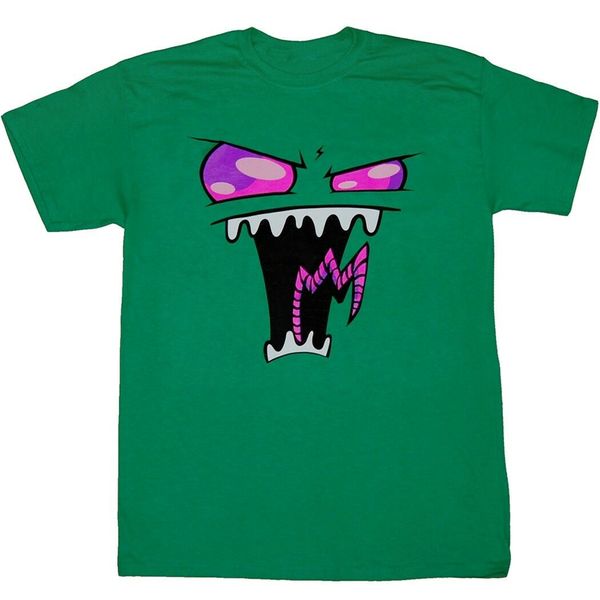 

invader zim big zim face t - shirt hip - hop tee shirt