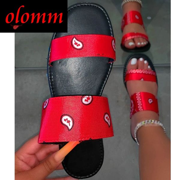 

new summer women sandals print slipper girls casual daily comfy slip on flats sandal outdoor holiday beach open toe slides, Black