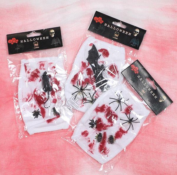 

halloween terror bleed mouse designers scary face mask breathable dustproof mask props washable reusable mouth cover respirator sale d82401, Blue