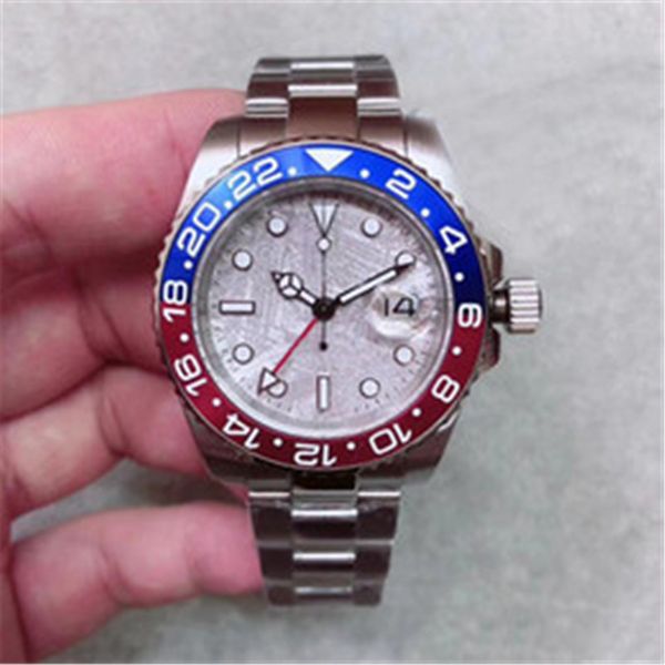 

luxury automatic 5833 jewel movement gmt ii ceramic bezel dial men watch 316 staiinless band wirstwatch for men, Slivery;brown