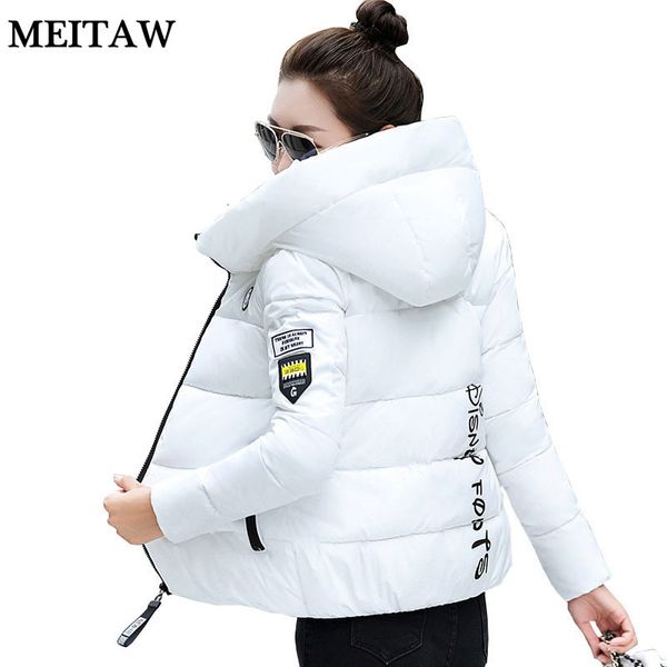 

5xl 2020 winter women hooded down jacket casual long sleeve zippers short outerwear female korean warm down coat plus size, Black;white