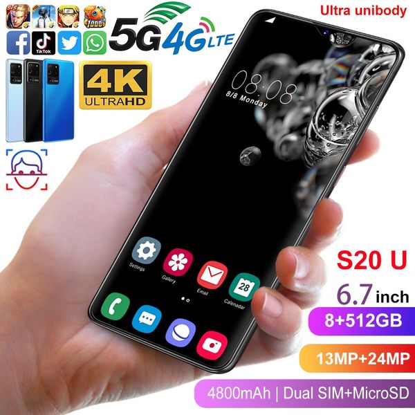 

the new s20u cross-border explosive smartphone water drop 6.7-inch large screen ultra-thin 2+32g smartphone