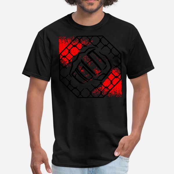 

cage octagon fighting fist Â©whitetigerllc com t shirt men printing 100% cotton round neck gents famous funny casual spring natural shirt