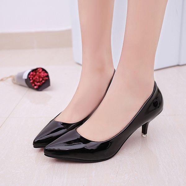 

new women pointed toe high heels fashion shoes pumps wedding shoes ladies business working female zapatos mujer, Black
