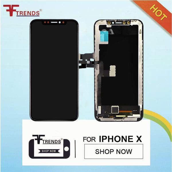 

cgjxs100 %test tft lcd replacement for pantalla iphone x display 3d digitizer touch screen assembly black color