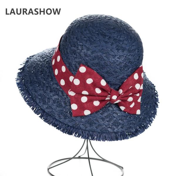 

laurashow summer spring women wide large brim floppy summer straw kids sun hat baby cap, Blue;gray
