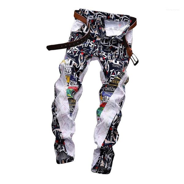 

pencil pants skinny elastic mid waist casual homme clothes letters mens pants fashion mens designer, Black