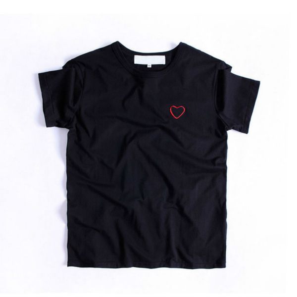 

menst shirt fashion red heart lovers printed t shirt for men hip-hop solid color short sleeve womens tees size s to xl, White;black