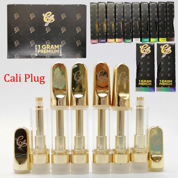 

Cali разъемные Vape Картриджи 1мл 0,8 мл Стеклянный бак Gold Ceramic Coil Тележки Голограмма Упаковка Испаритель 510 Thread Пусто густое масло картридж