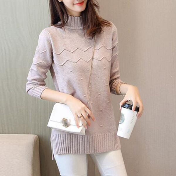 

autumn winter long sweater women round neck pullover knit sweater large size loose long sleeves women bottom shirt sweater, White;black