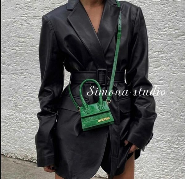 

2020 Jacquemus new leather fashion show crocodile pattern small bag wild small bag shoulder slung portable decorative bag purse hook