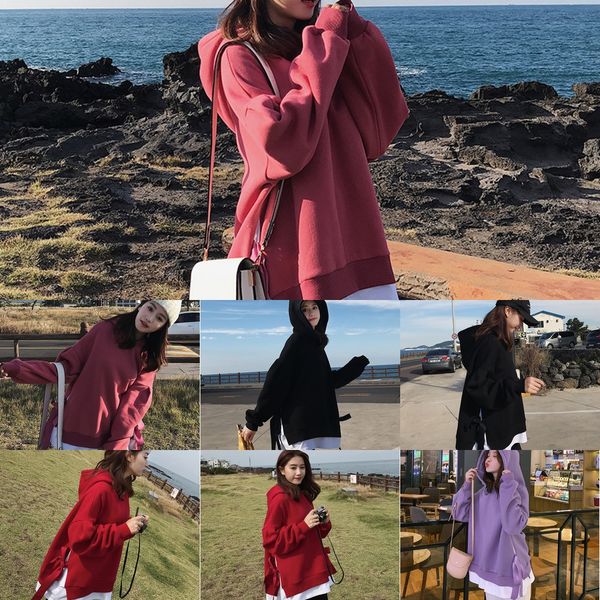 

2019 новый пуловер с капюшоном сыпучие персонализированные поддельные из двух частей случайные модные модули свитера женские пуловер coatcoa, Black