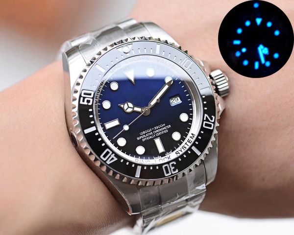

men's watch deep ceramic bezel, stainless steel automatic mechanical watch men's blue luminous watch deep waterproof, Slivery;brown