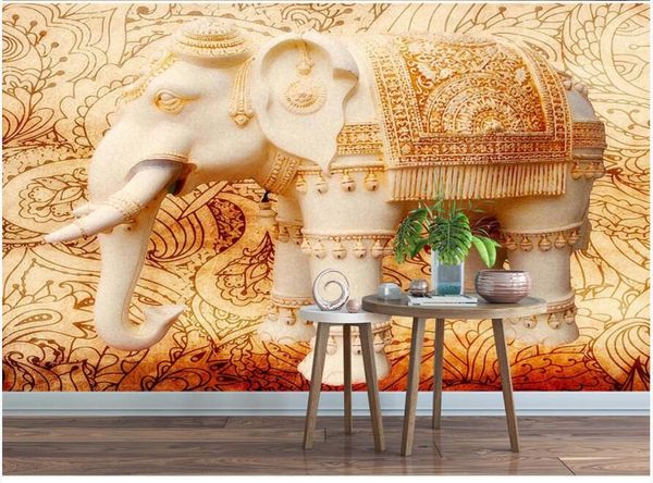 

custom 3d p wallpaper mural on the wall white marble elephant stone pattern background home decor living room wallpaper for walls 3 d