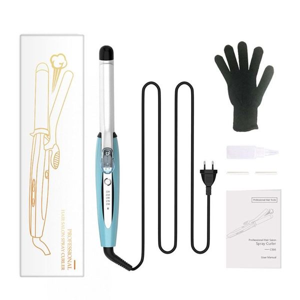 

automatic spraying steam ceramic rotating hair curler hair curling roller wand curler fashion styling tools, Black