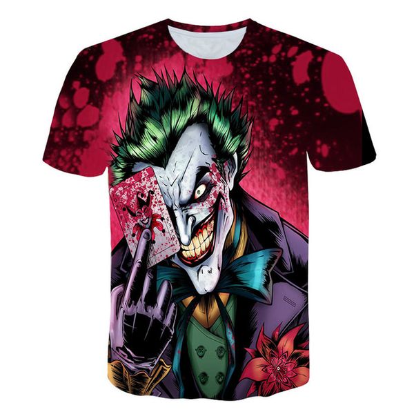 

the clown joker face male clown short sleeved 3d print shirts plus size graphic aesthetic men clothing