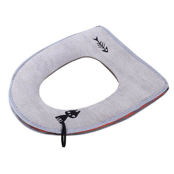 

warm zipper closestool waterproof soft toilet seat cover comfortable cute cat