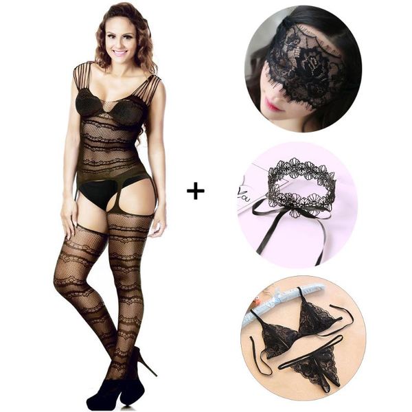 

bras sets 5 pcs corset garter belt lingerie set for women exotic wave open crotch teddy bodysuit camisole sleepwear bodystockings, Red;black