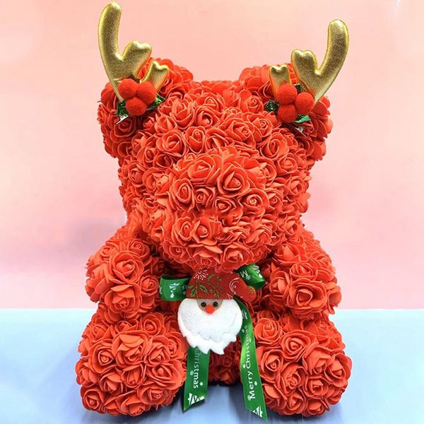 

antlers teddy bear artificial gift for flowers pe rose bear rose of valentines/wedding/christmas 40cm wfxht