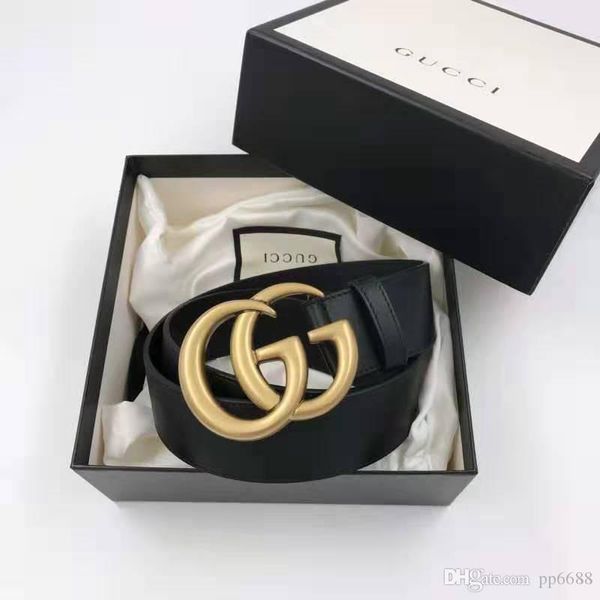 

luxury fashion men's & women's leather belt gold pearl buckle width: 2.0 3.4 3.8cm + white box 900s, Black;brown