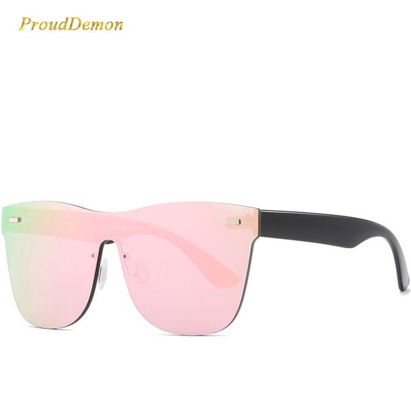 

prouddemon fashion men mirror lenses luxury classic sunglasses multi color woman sun for driving rimless glasses uv400, White;black